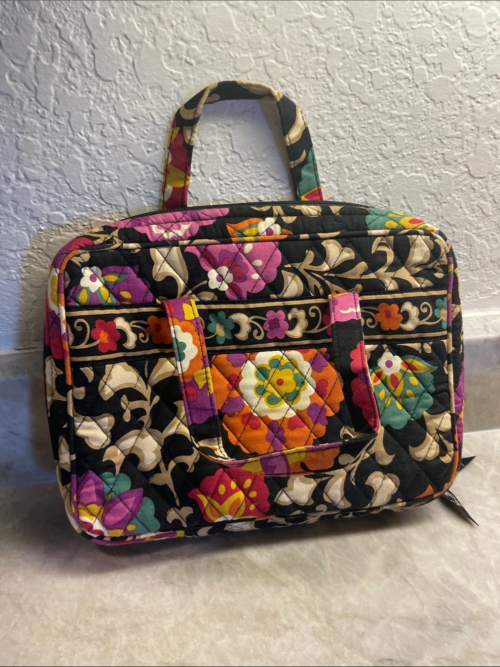 Vera Bradley Black Multi Quilted Floral Tote